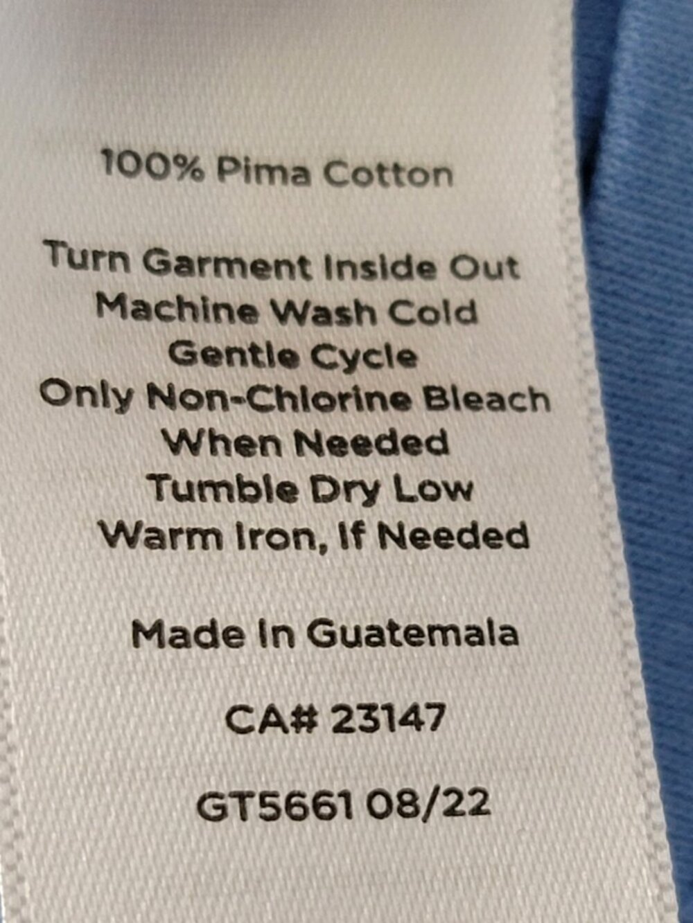 The Talbots Tee  Blue 3/4 Sleeve 100% Pima Cotton Womens Top Size Med - Picture 10 of 10
